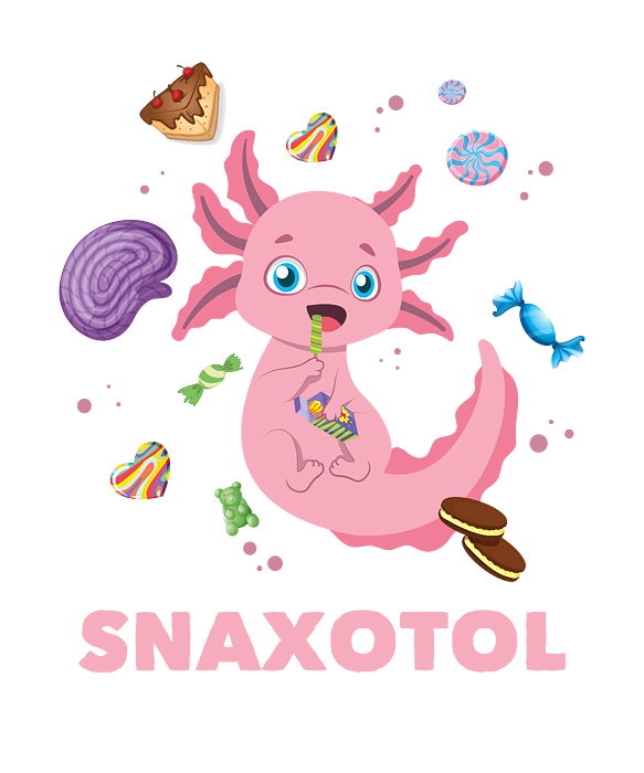 Axolotl Lover Snaxolotl Kawaii Axolotl Food Sweets' Sticker