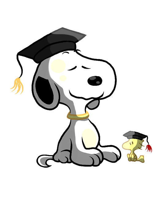 Snoopy Woodstock Graduation Greeting Card by Rebecca T Scott