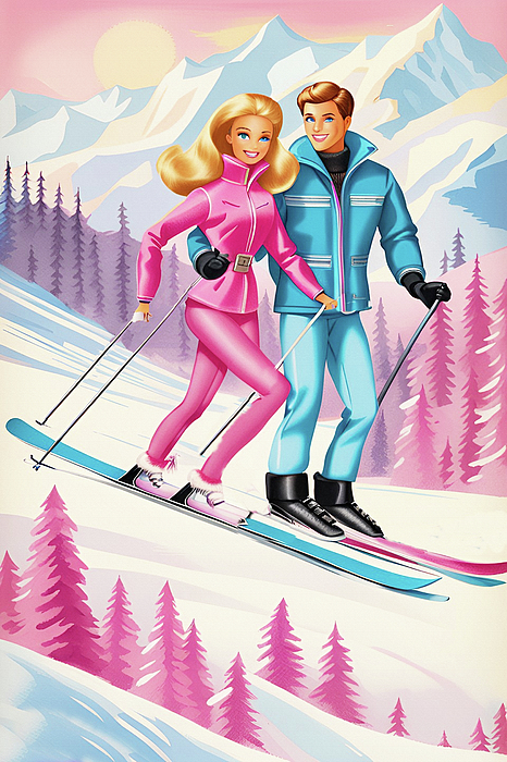 Snow Skiing with Barbie Tapestry by Movie Poster Prints - Fine Art