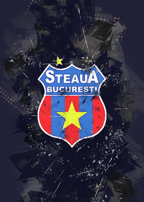 Soccer League Nebula FC Steaua Bucuresti Greeting Card by Leith Huber