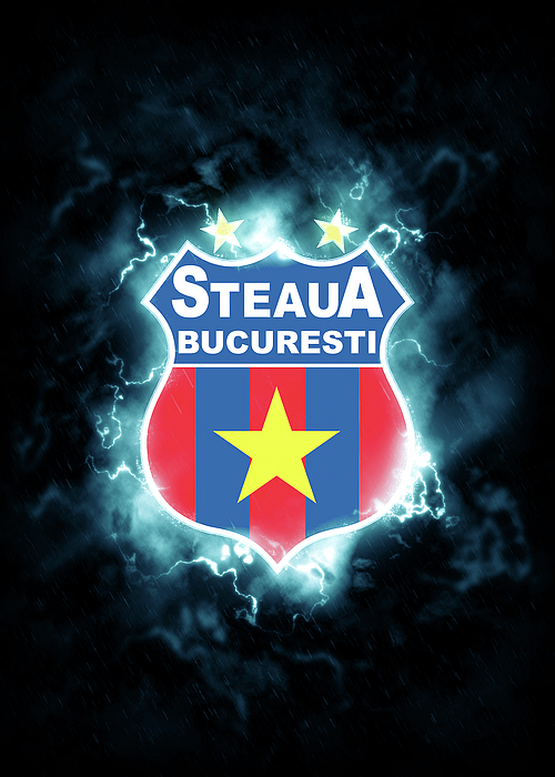 Soccer League Lighting Blue FC Steaua Bucuresti Greeting Card