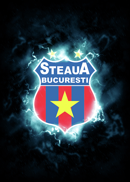 Soccer League Nebula FC Steaua Bucuresti Greeting Card by Leith Huber