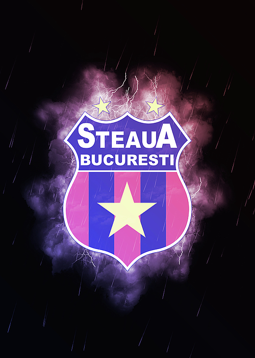 Soccer League Lighting Red FC Steaua Bucuresti Greeting Card