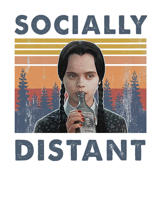 Socially Distant Quote Vintage Wednesday Addams Lovers Jigsaw