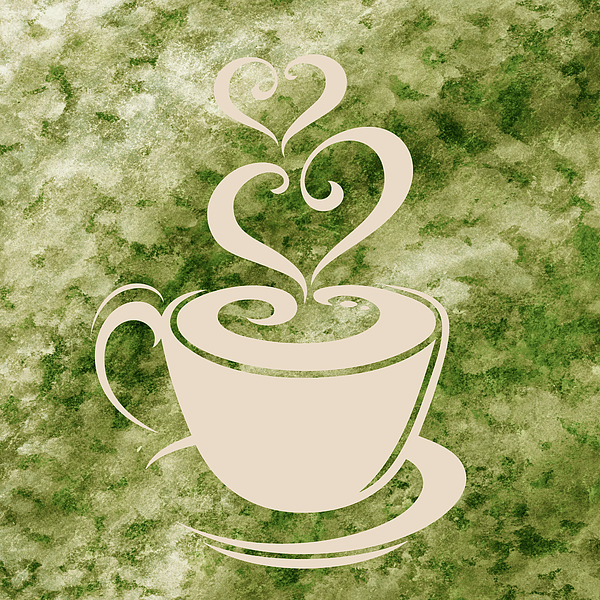 Irina Sztukowski - Soft Green Watercolor Coffee Cup Cafe Art 