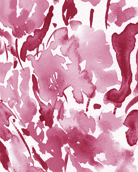 Irina Sztukowski - Soft Pink Floral Watercolor Abstract Flowers Color Garden Splash I