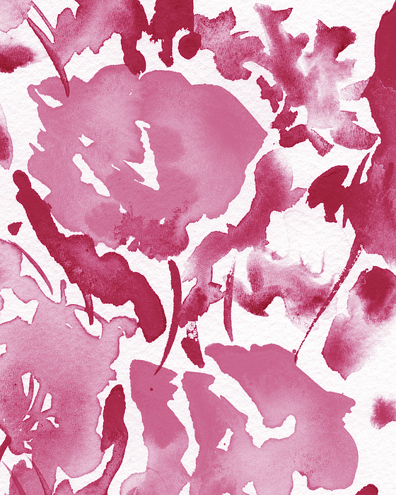 Irina Sztukowski - Soft Pink Floral Watercolor Abstract Flowers Color Garden Splash IV