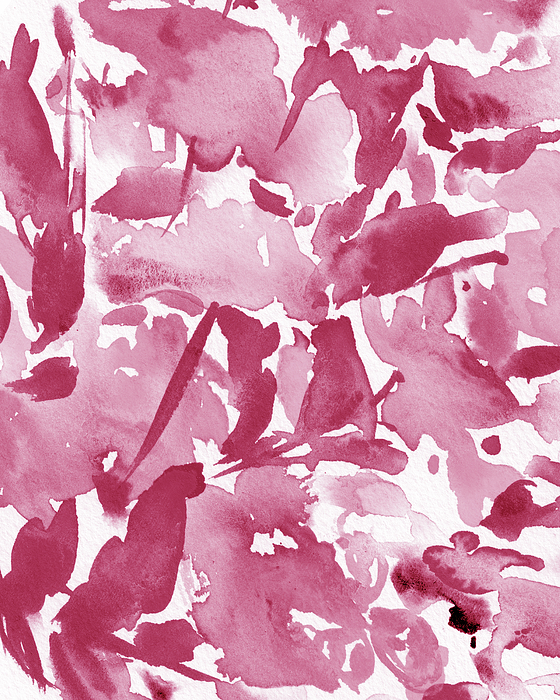Irina Sztukowski - Soft Pink Floral Watercolor Abstract Flowers Color Garden Splash VI