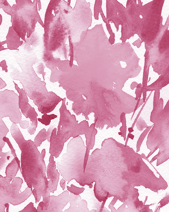 Irina Sztukowski - Soft Pink Floral Watercolor Abstract Flowers Color Garden Splash VII
