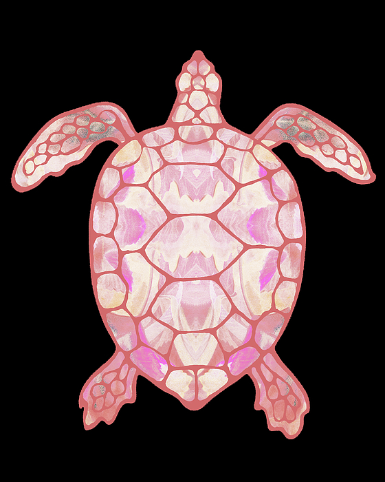 Irina Sztukowski - Soft Pink Watercolor Tortoise Under The Sea Turtle Native Art Ocean Creature V