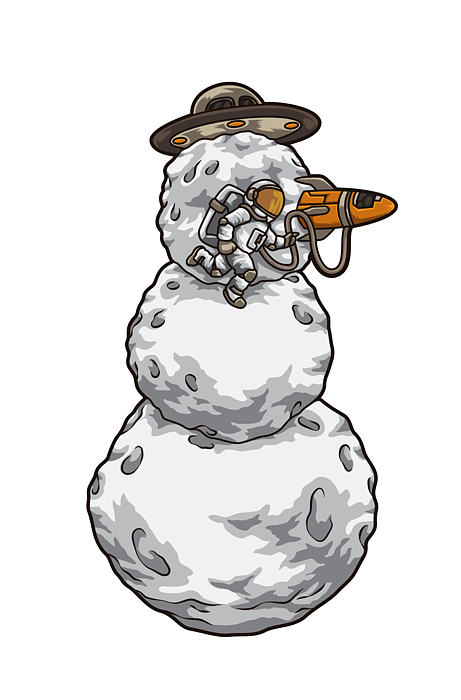 Space Snowman Astronaut Winter Sport Sticker by Mister Tee - Fine Art  America