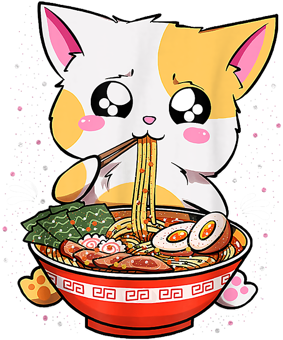 https://images.fineartamerica.com/images/artworkimages/medium/3/sparkling-goodness-ramen-eating-cat-kawaii-anime-baka-japanese-awesome-for-music-fan-ezone-prints-transparent.png
