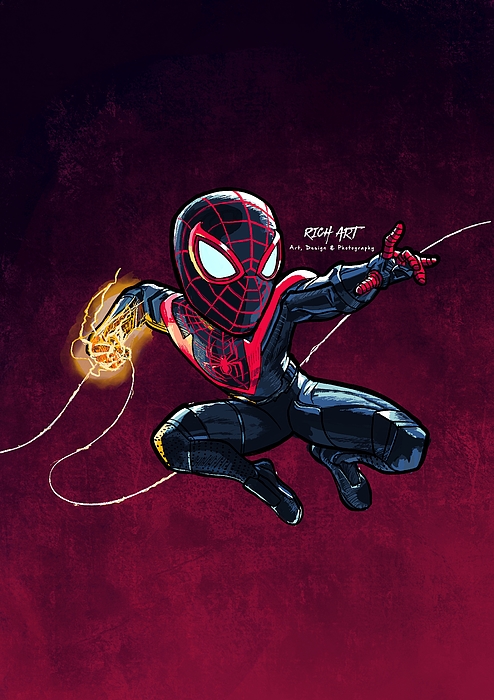 Spider-Man Miles Morales (Artwork by me) : r/Marvel