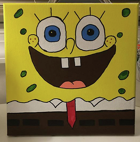Spongebob Painting Greeting Card by Nina J