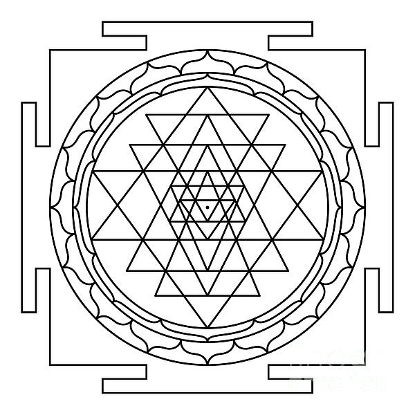 Sri Yantra, Shri Yantra or Shri Chakra, a mystical Hindu diagram Beach ...