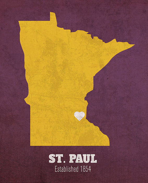 St. Paul Minnesota City Map Founded 1854 Minnesota Vikings Color Palette Shower  Curtain by Design Turnpike - Instaprints