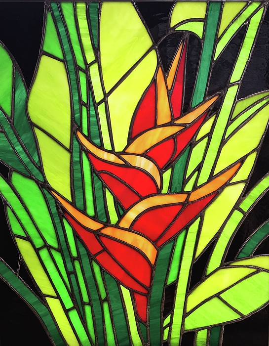 Elaine Peterson - Real Stained Glass Heliconia