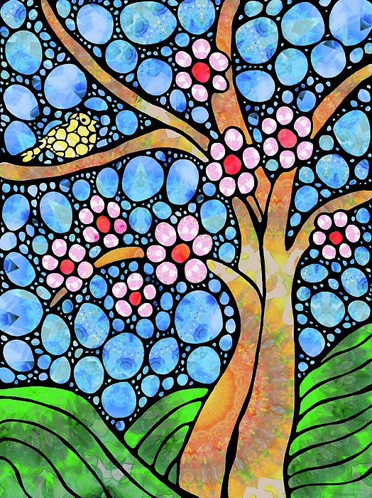 Stained Glass Mosaic Art Visions Of Spring Tapestry by Sharon Cummings Sharon Cummings Official Website