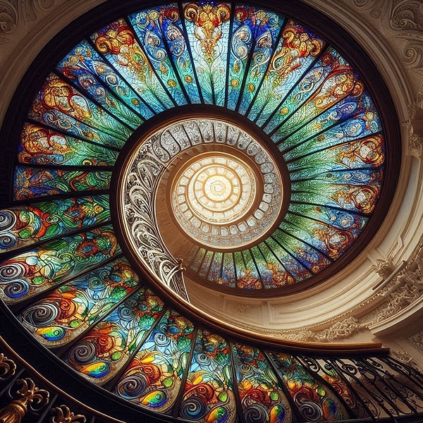 Donna R Chacon - Stained Glass Staircase