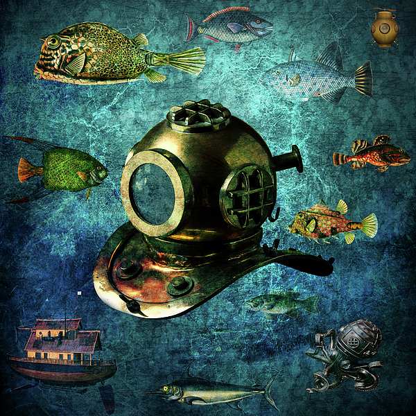 Steampunk Aquarium Zip Pouch by James DeFazio - Pixels