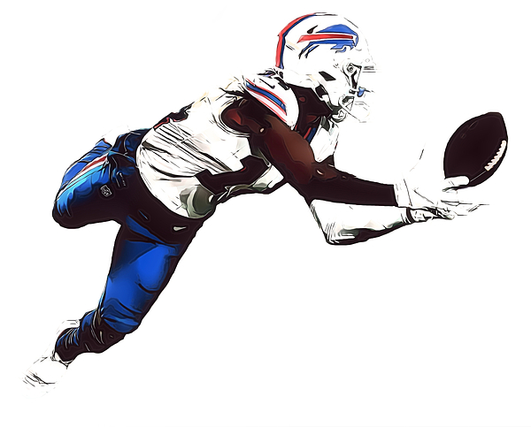 Stefon Diggs Buffalo Bills Watercolor Strokes Pixel Art 6 Mixed