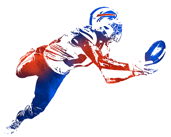 Stefon Diggs Buffalo Bills Watercolor Strokes Pixel Art 6 Tapestry