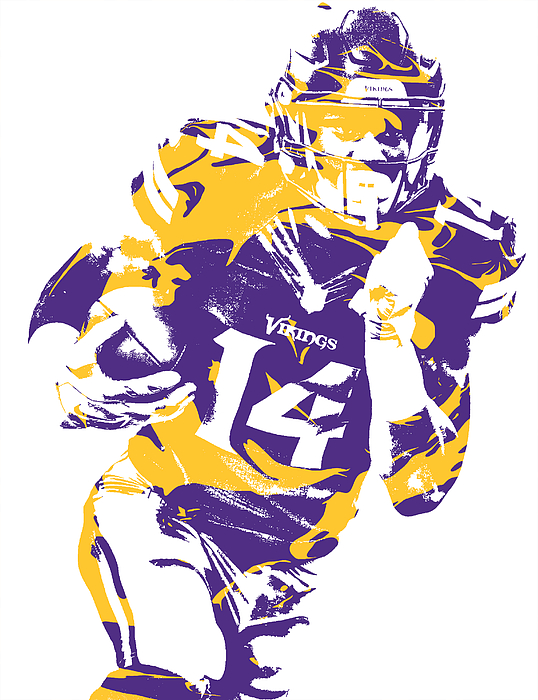 Stefon Diggs MINNESOTA VIKINGS WATER COLOR PIXEL ART 2 Fleece