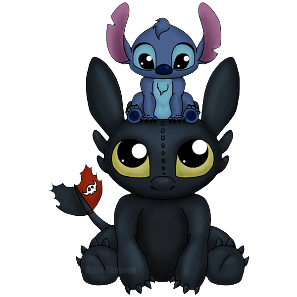 Stitch And Toothless Greeting Card by Vivi Kuswandari