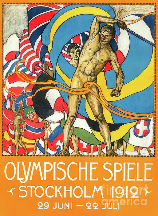 Vintage Poster - Olympic Games Stockholm 1912 Retro T-Shirt