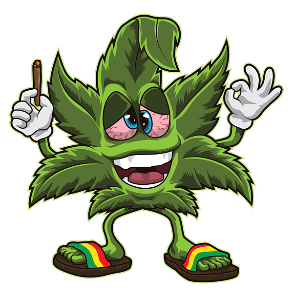 Stoned Cannabis Leaf Weed Smoking Cartoon Fleece Blanket by Mister Tee -  Pixels