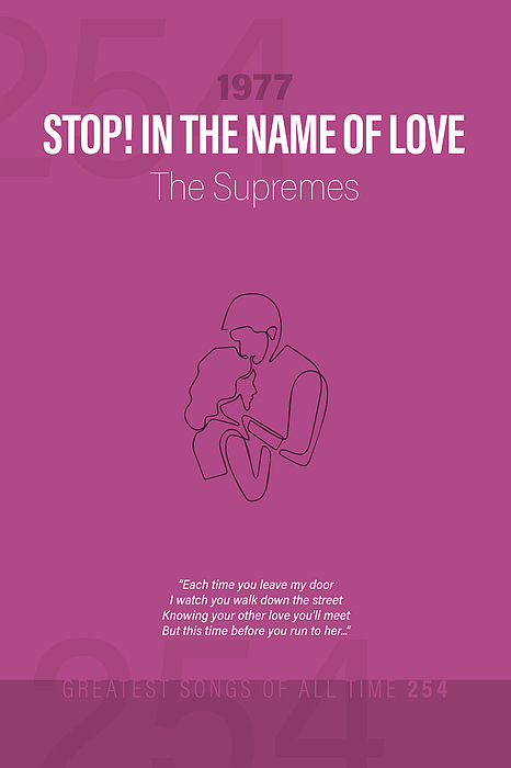 Stop In The Name of Love The Supremes Minimalist Song Lyrics