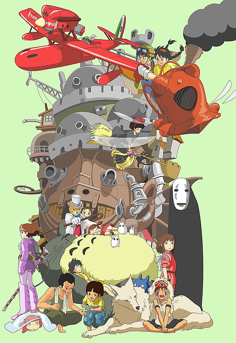 studio ghibli poster print sticker for sale by wonder photos