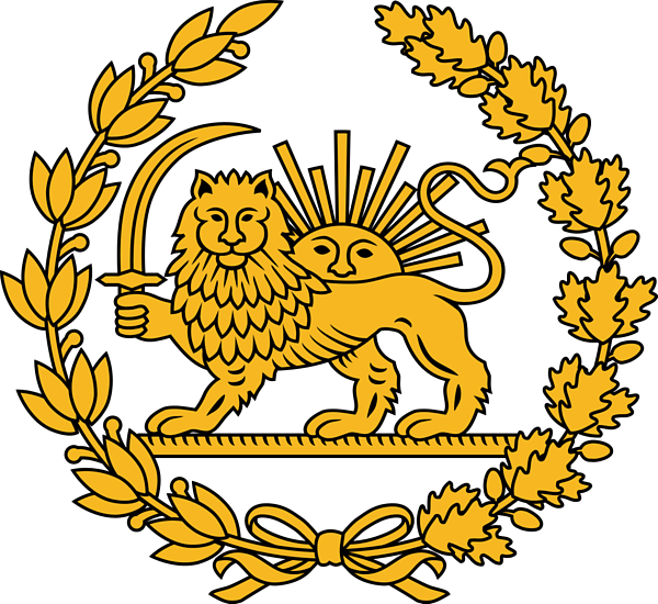 Stylized Lion And Sun Emblem Of Pahlavi Era Beach Towel By A Z - Pixels