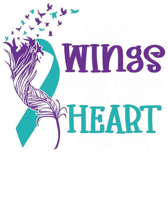 Teal Purple Ribbon Suicide Prevention Awareness Art Print