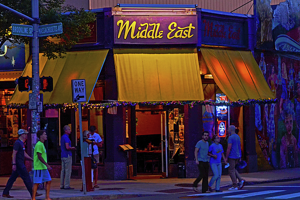 Night out at the Border Cafe in Harvard Square Cambridge Massachusetts  Square Jigsaw Puzzle by Toby McGuire - Toby McGuire - Artist Website