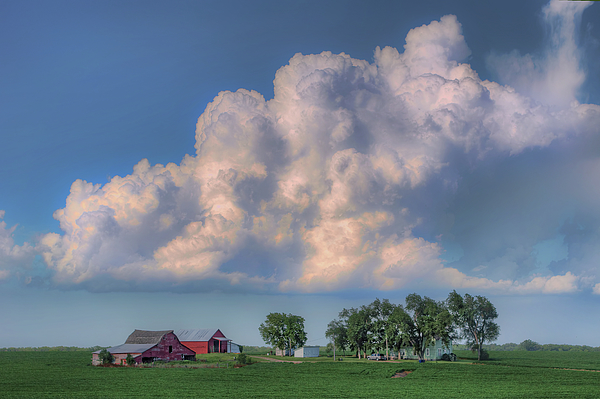 Summer Sky - Nebraska Farm Greeting Card by Nikolyn McDonald