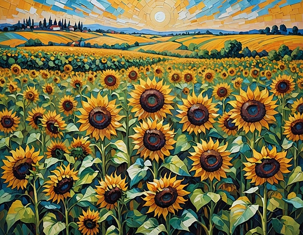 Krystina Digital Artworks - Sunflowers Field