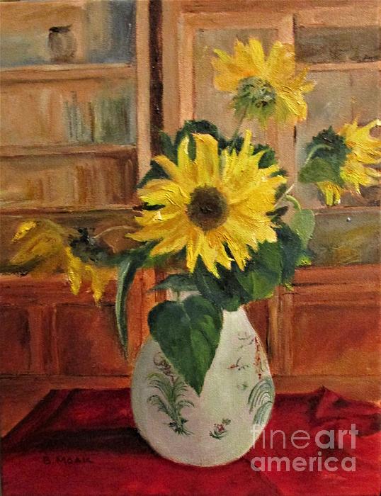 Barbara Moak - Sunflowers in Painted Vase