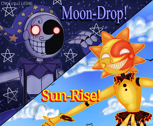 sundrop and moondrop - FNAF - Anime - | Sticker