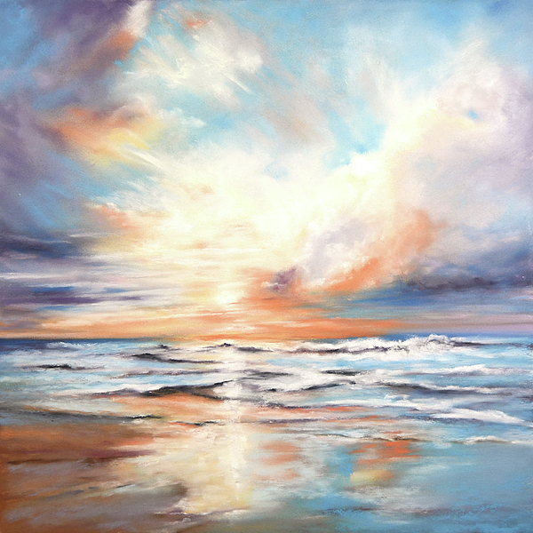 Jai Johnson - Sunrise At The Coast Ocean Painting