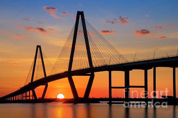 Shelia Hunt - Sunset at Ravenel Bridge in Charleston SC