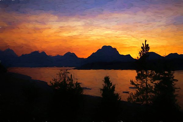 Judy Vincent - Sunset From Signal Mountain Lodge Painterly