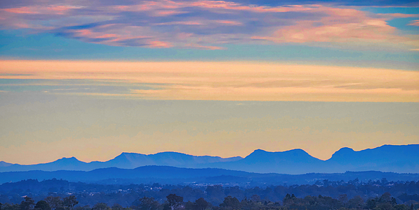 Peter Cole - Sunset over the Scenic Rim Brisbane Australia