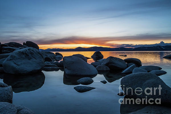 Suzanne Luft - Sunset Rocks At Lake Tahoe