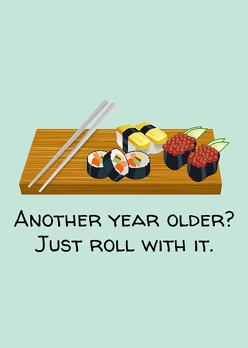Sushi Birthday Card - Sushi Lover Card - Sushi Greeting Card