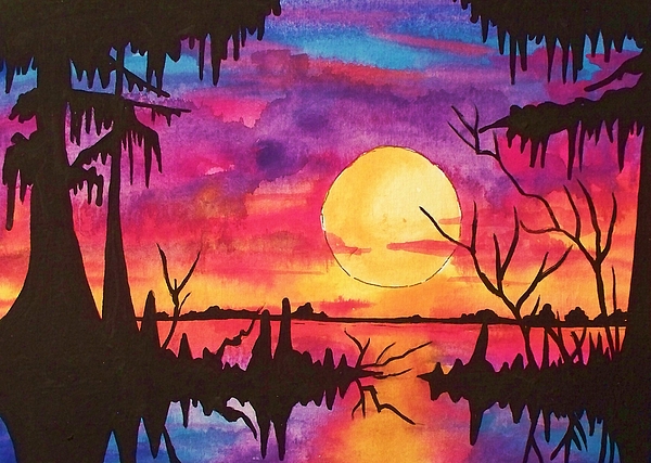 swamp sunset paintings