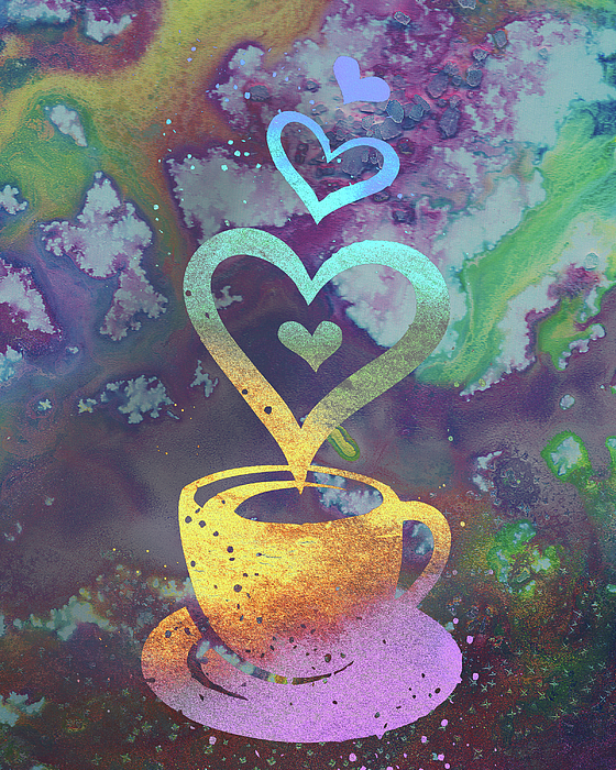 Irina Sztukowski - Sweet Rainbow Coffee Cup Delicious Colorful Bright Watercolor III
