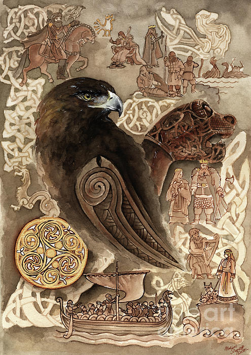 Mariusz Szmerdt - Old Slavic Design Poster, Vikings Knotworks Art, Sygryda Storrada Poster, Vikings Painting, Vikings 