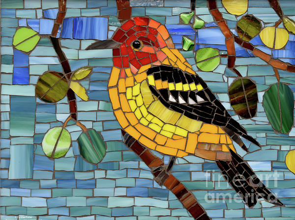 Bluebird Glass Mosaic Sculpture by Cynthie Fisher - Pixels Merch