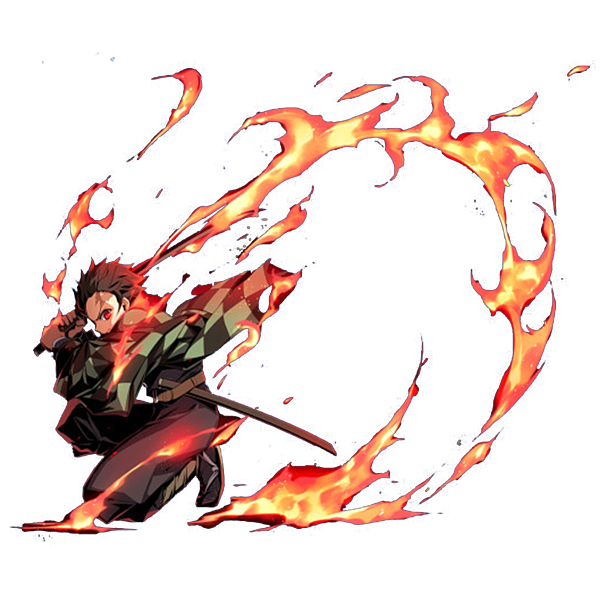 Tanjiro Kamado Head on Red Fire Sticker - Anime PNG Sticker